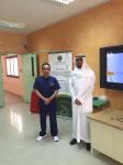 إلقاءمحاضرة تحليلي بإذن الله يحميني في مدرسة الشيخ ابن باز رحمه الله